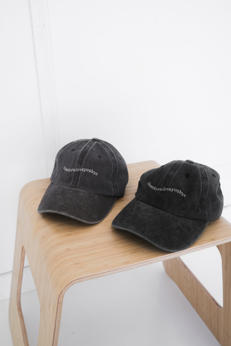 THANKYOULOVEYOUBYE | WASHED BLACK DAD CAP